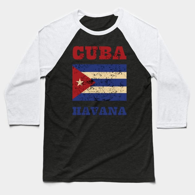 Flag of Cuba Baseball T-Shirt by KewaleeTee